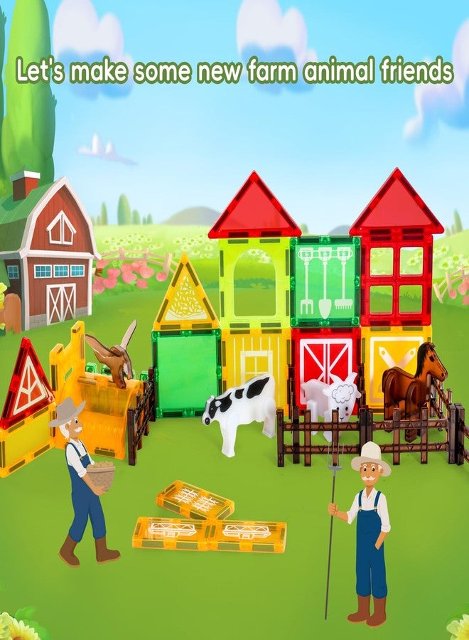 VANLINNY Magnetic Tiles Farm,Animal Magnet Toys for Toddlers-Kids Magnetic Building Blocks STEM Toys for Ages 3-8,Constrution Sets Educational-Coolest Xmas Birthday Gifts for Boys and Girls. - Image 2